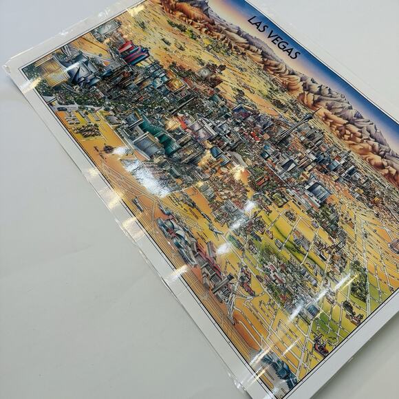 Unique Media Laminated Poster Map Las Vegas Nevada Artistic Illustration 2003/04 - Picture 3 of 11